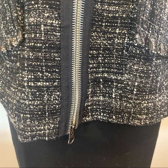 NANETTE LAPORE black & white linen & cotton jacket w/ zipper - Picture 8 of 13